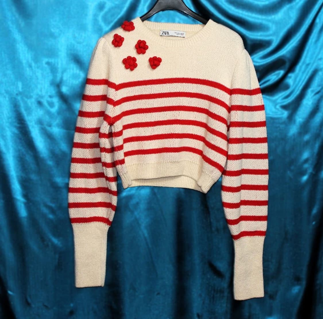 ZARA 자라 오렌지 크롭 니트 S 상품이미지1