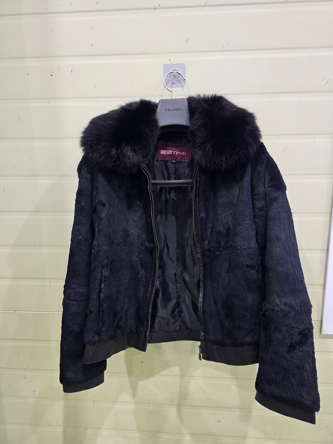 시스틴 여성 블랙 털 자켓 66사이즈 상품이미지2