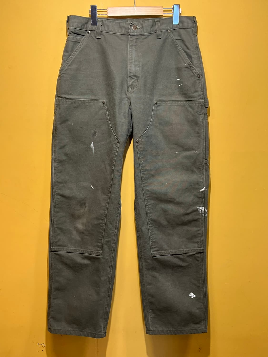 [34x32] 칼하트 더블니 워크팬츠 B136 MOS 모스그린 빈티지 상품이미지1