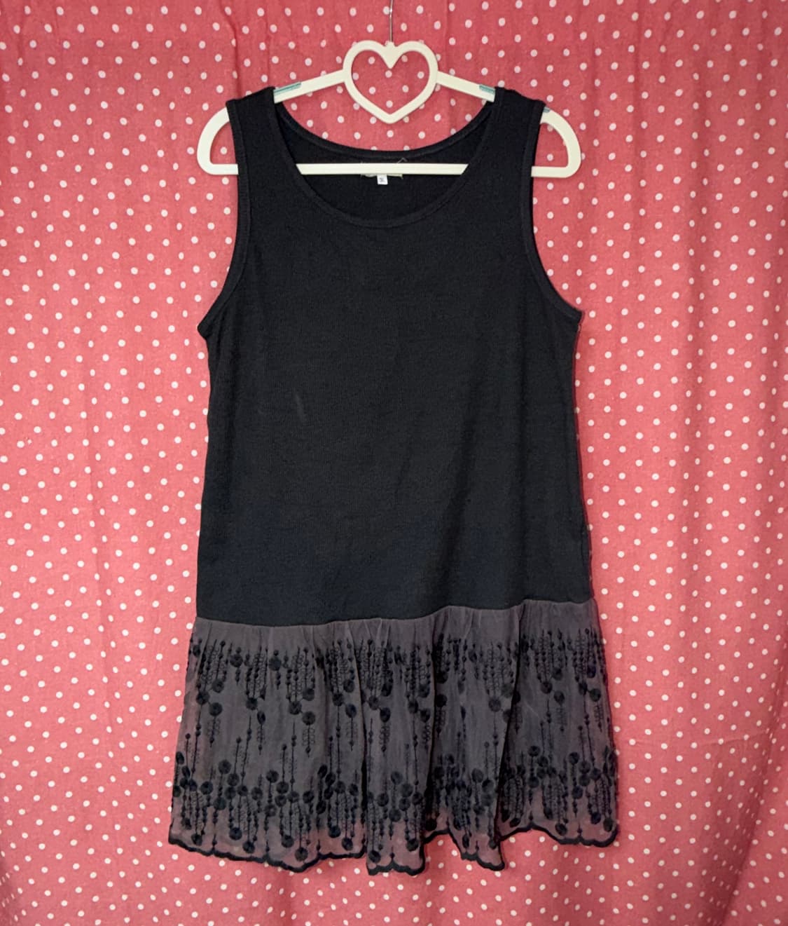 [soulberry] 자수 레이스 배색 나시 원피스 상품이미지1