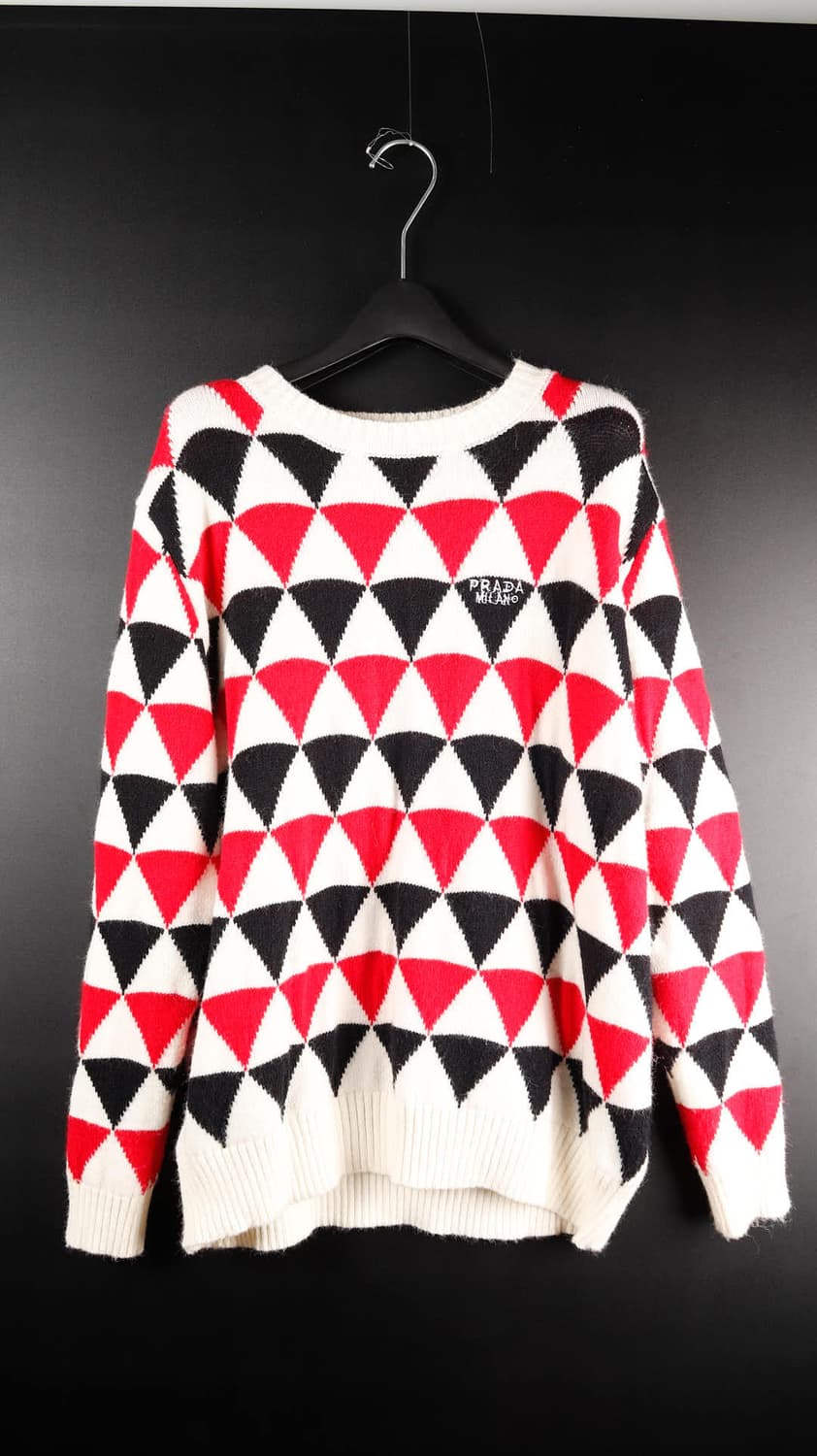프라다 자카드 프린트 크루넥 캐시미어 니트 상품이미지1
