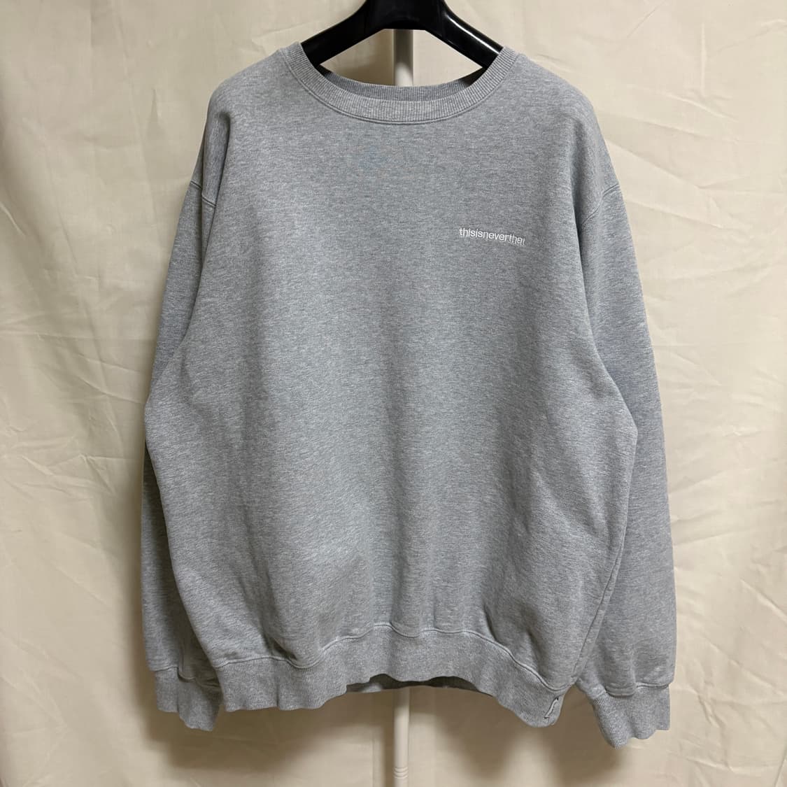 디스이즈네버댓 디네댓 로고 자수 기모 맨투맨 스웻셔츠 / 그레이, XL 상품이미지1