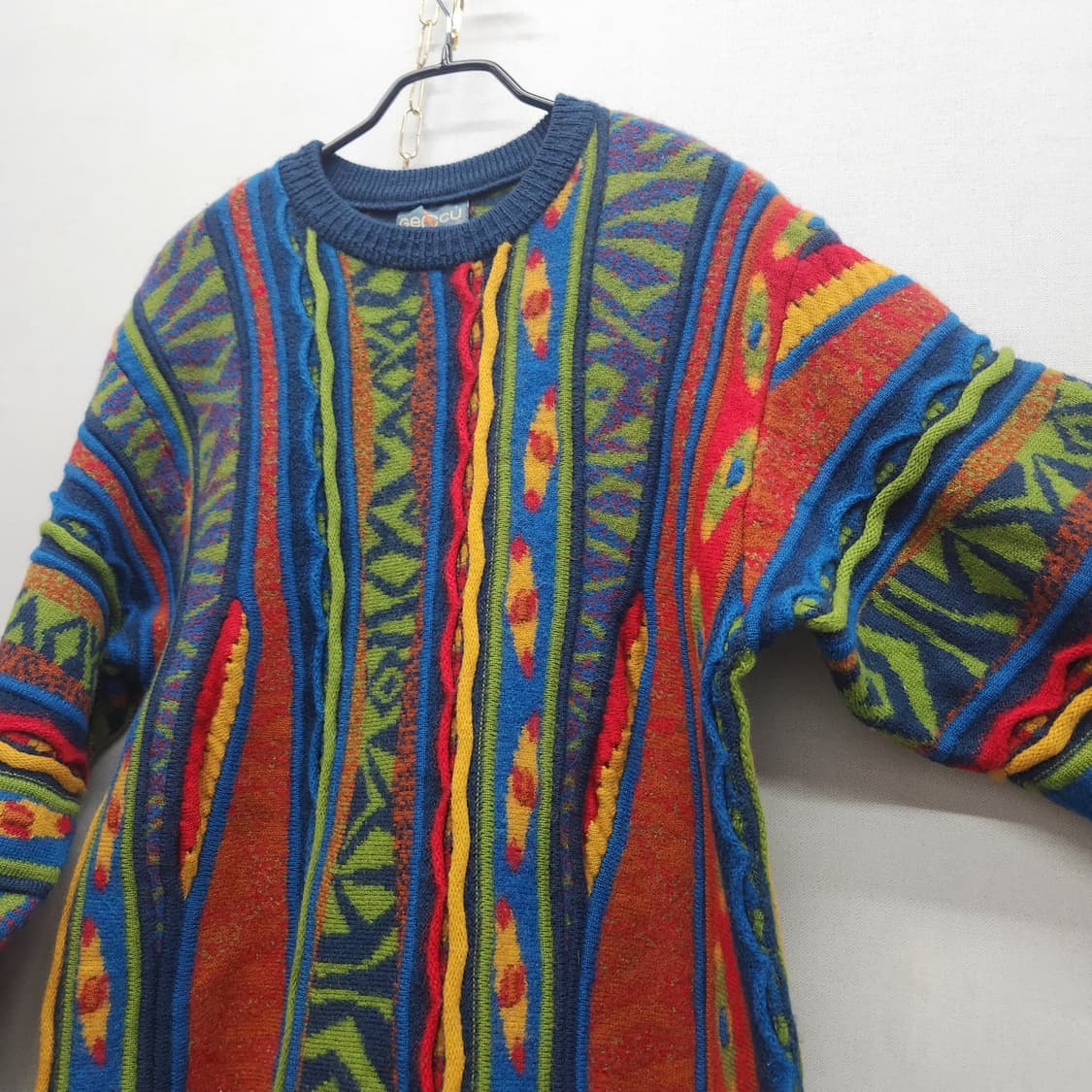 게쿠 쿠지패턴 빈티지 니트(퓨어메리노울) L 상품이미지2