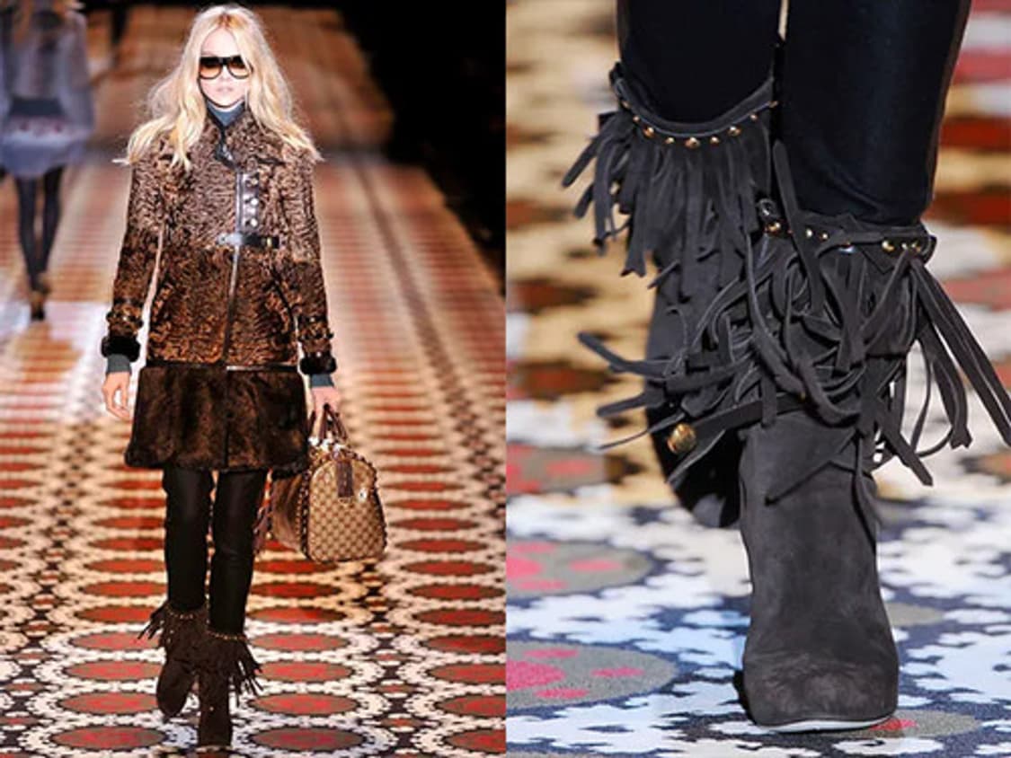 [38.5] 구찌 FW08 바부쉬카 스웨이드 프린지 앵클 부츠 상품이미지1