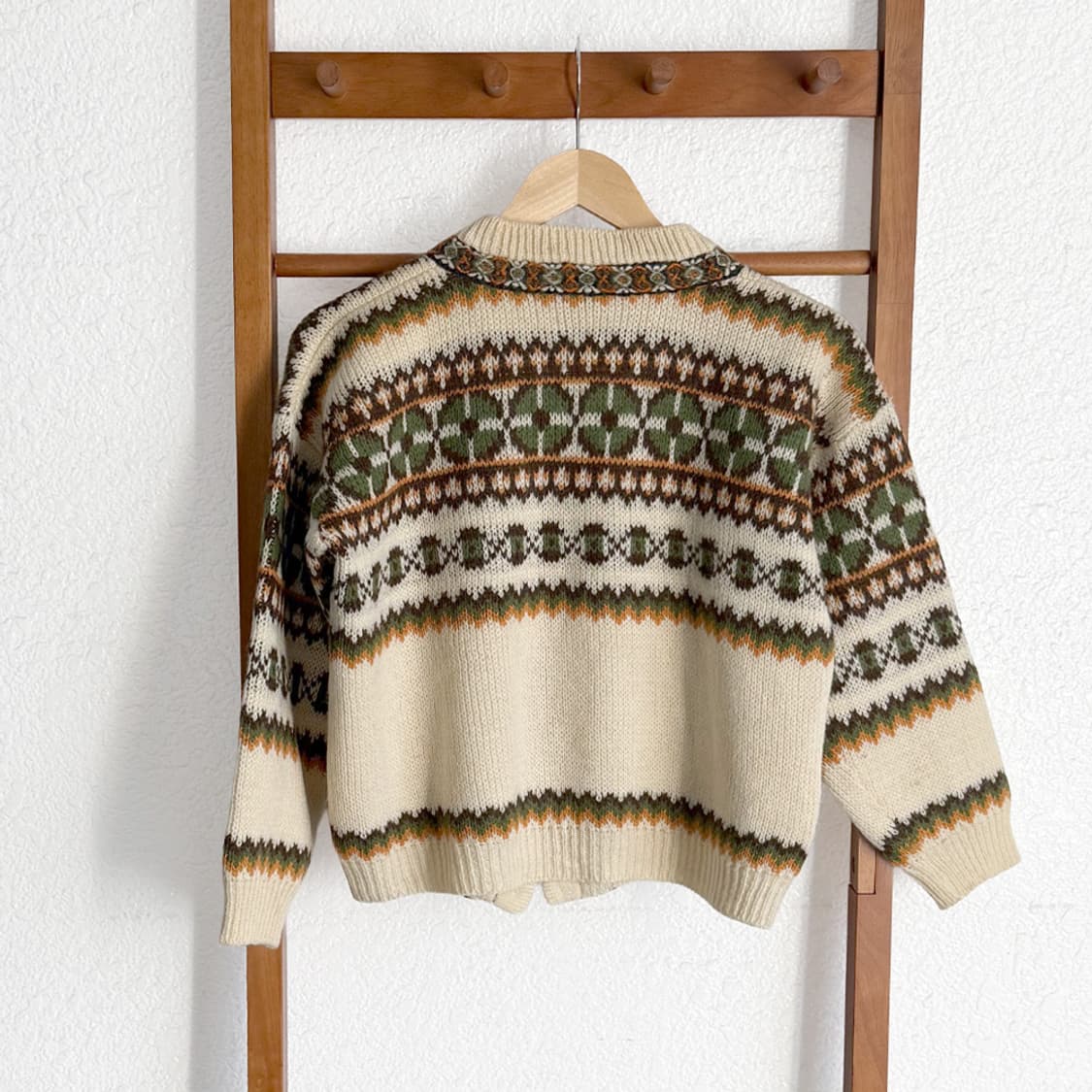 Norwegian Olive Wool Cardigan 상품이미지7