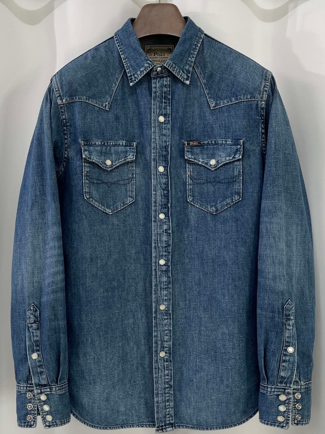 폴로 랄프로렌 콘초 사우스 웨스턴 워시드 데님 셔츠 상품이미지1