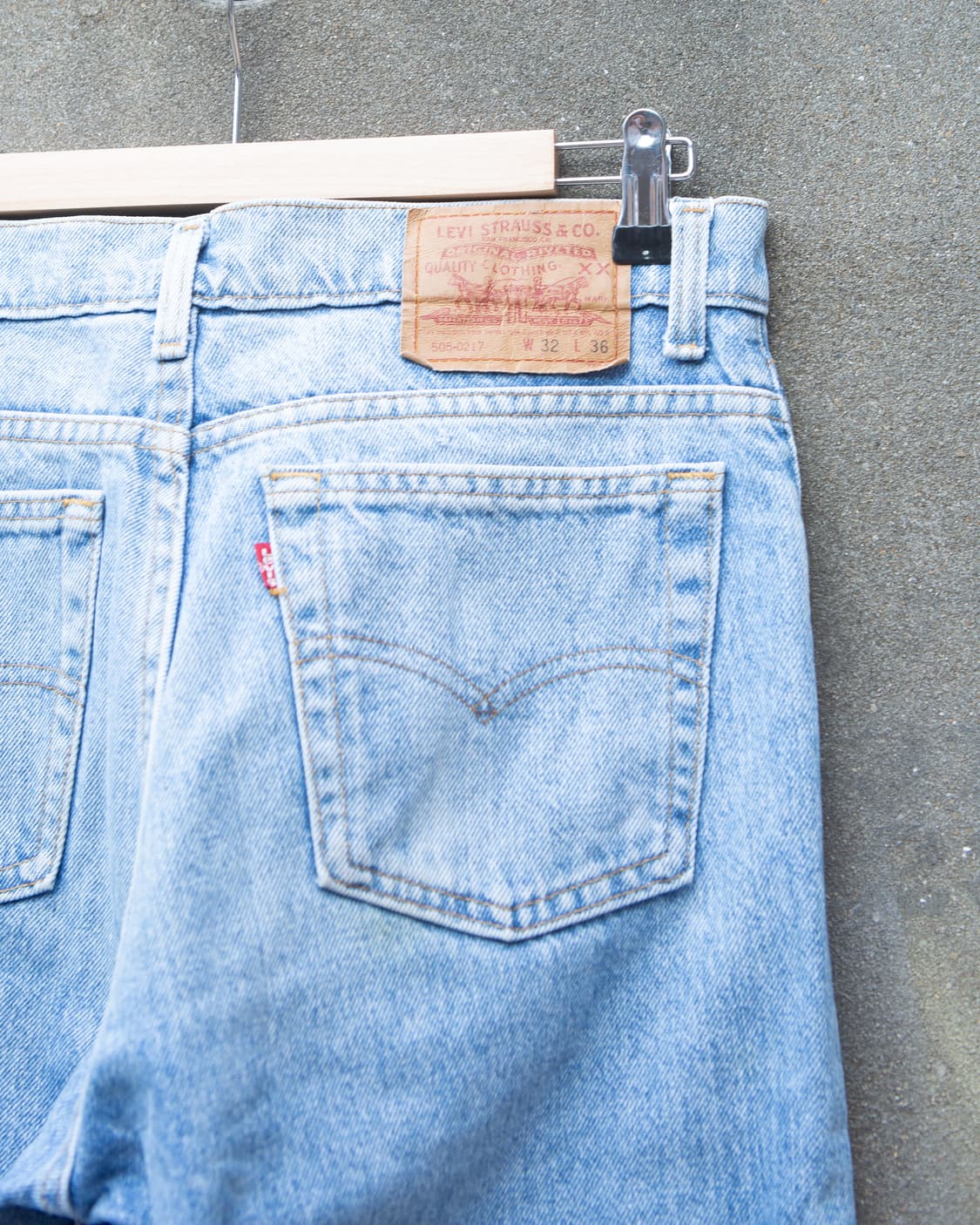 90s 리바이스 505-0217 데님 팬츠 32/36 USA made 상품이미지8