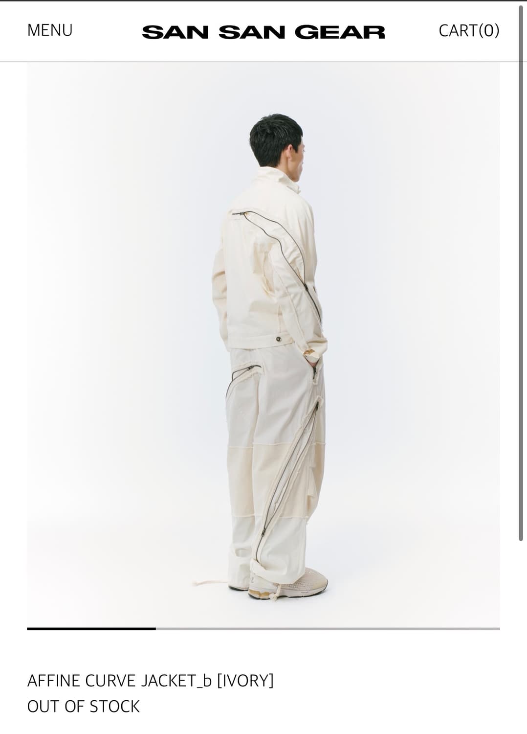 (4) 산산기어 어파인 커브자켓 아이보리 1회착 새상품급 상품이미지3