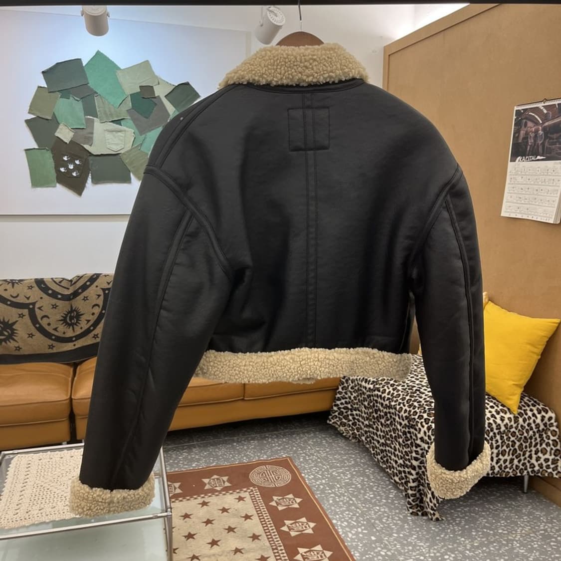 자라 모던 락시크 핀터걸 양털 크롭 무스탕 자켓 XS C10057 상품이미지4