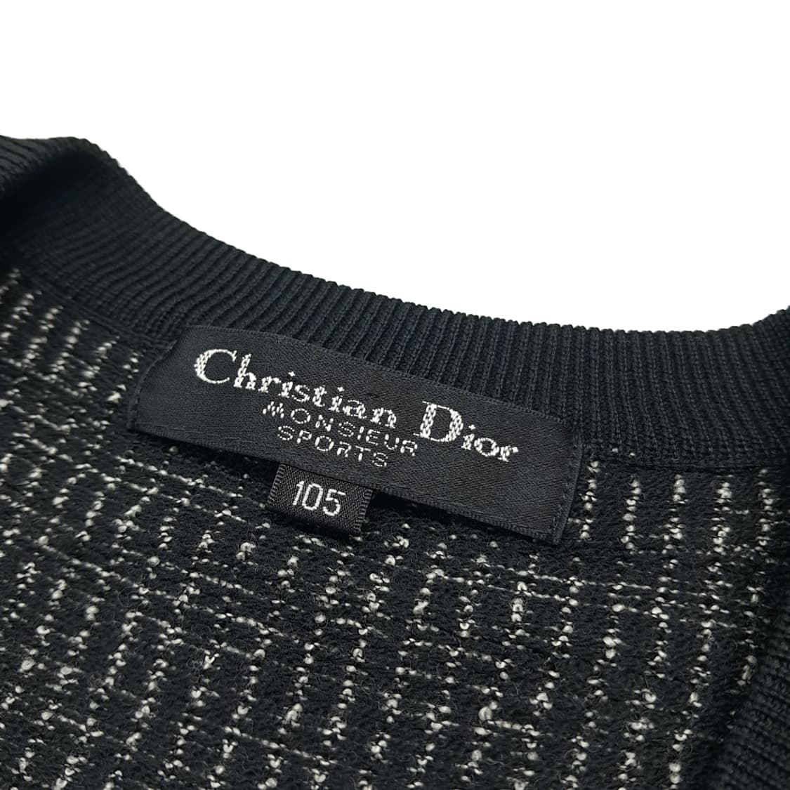 CK029 XL 디올 90s 브이넥 블랙 니트조끼 베스트 상품이미지3
