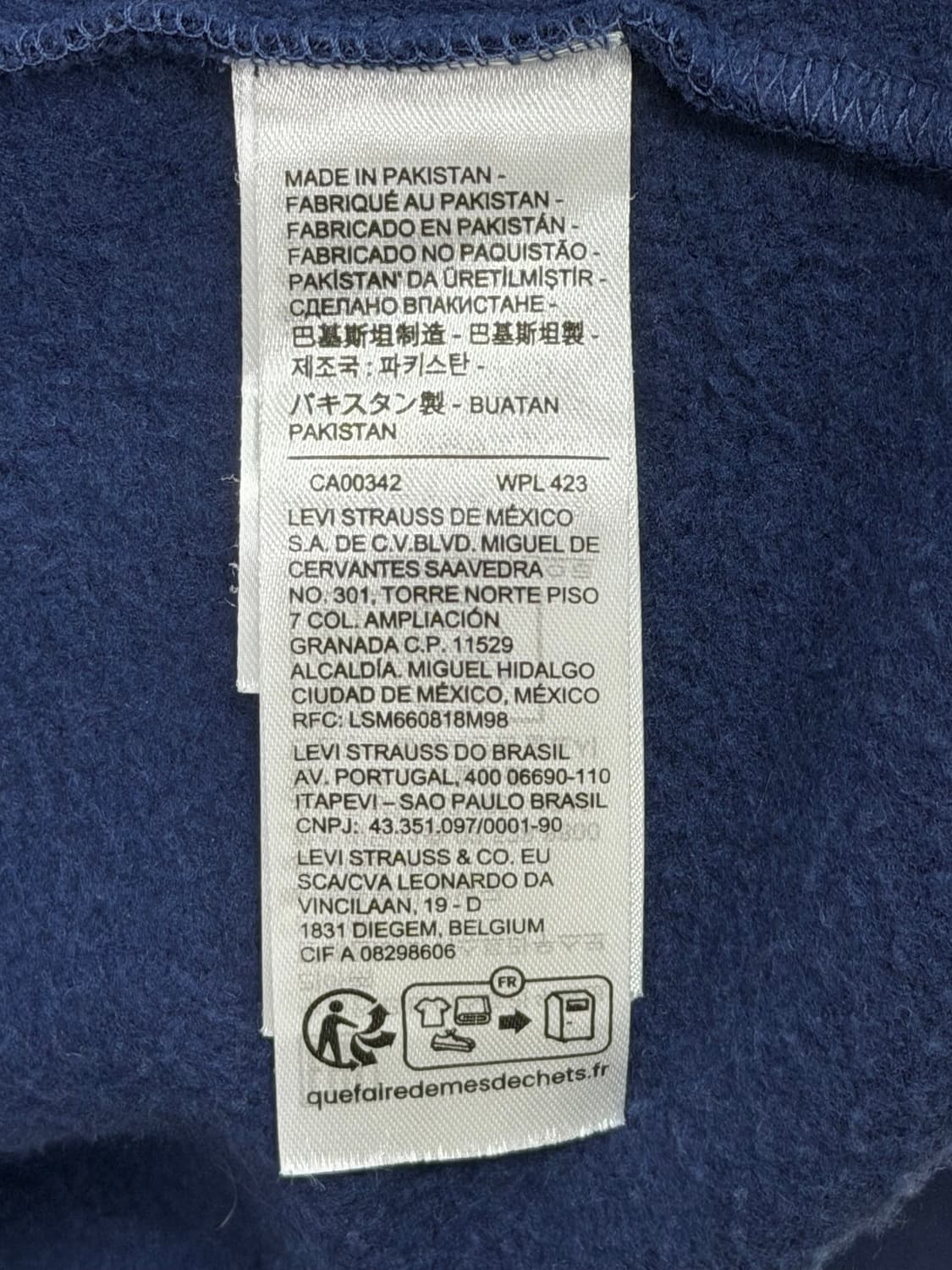 리바이스 릴렉스 핏 약기모 후드집업 상품이미지5
