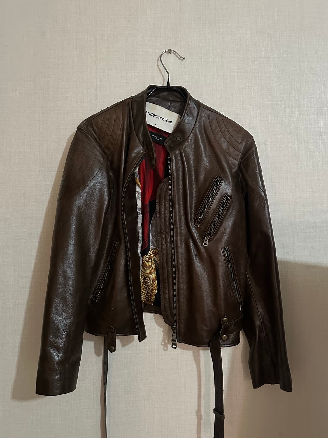 앤더슨밸 22fw 레이싱 레더자켓 상품이미지4