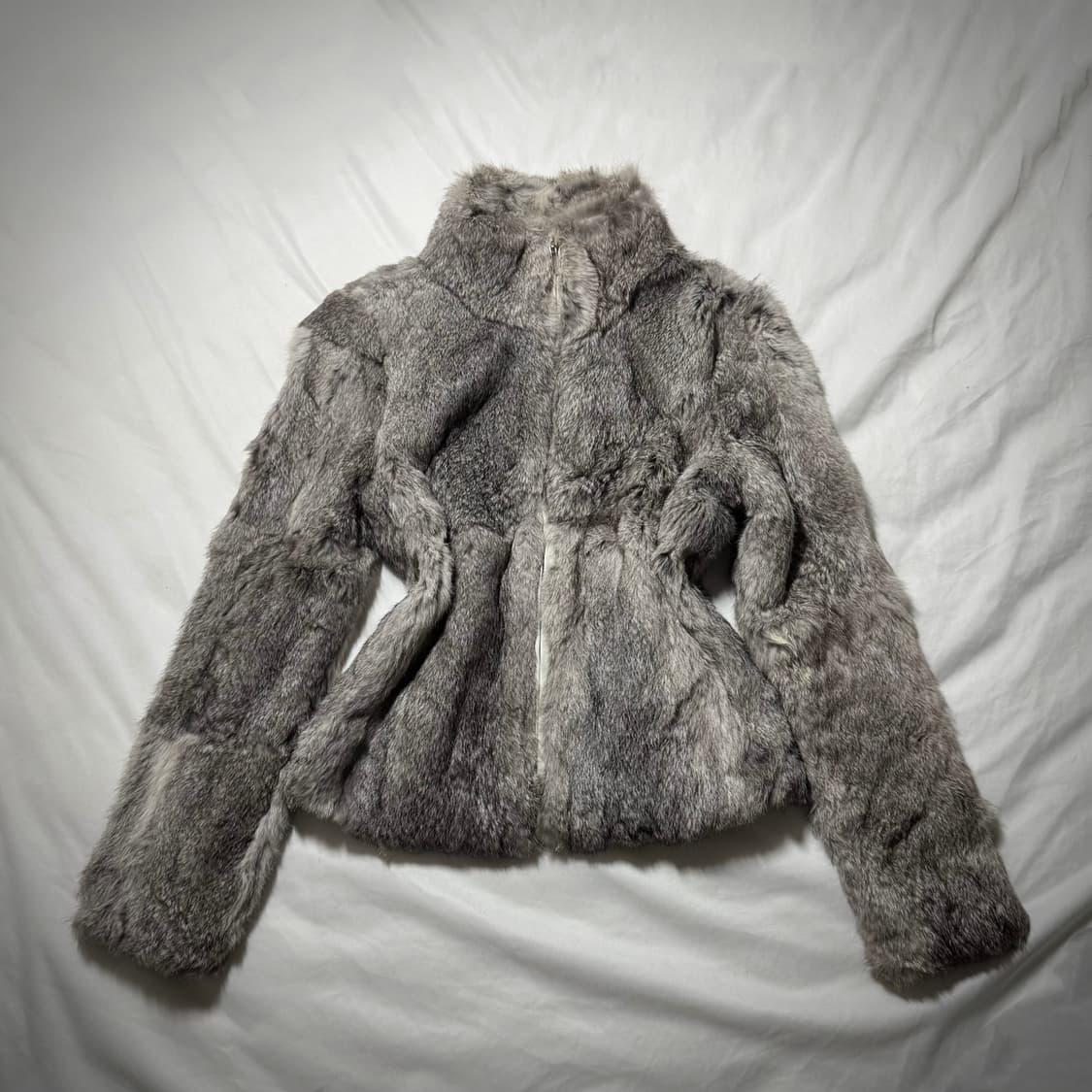 00's 오네가루 히메가루 y2K 래빗퍼 컬러믹스 하이넥 집업 자켓 상품이미지1