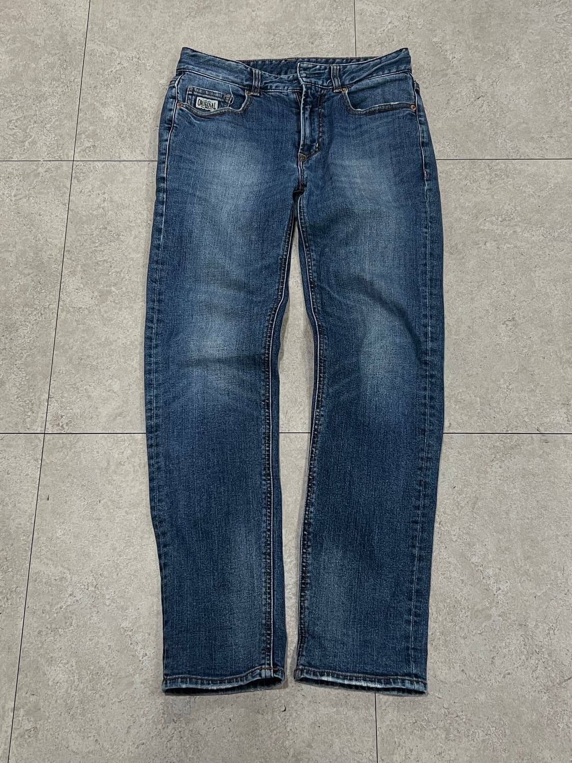 에비수 진스 슬림핏 중청 데님 팬츠 상품이미지2