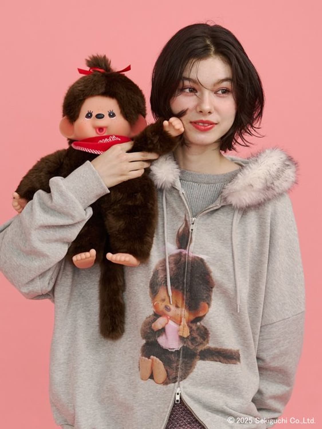 Jouetie x 몬치치 콜라보 후드집업 (그레이) 상품이미지1