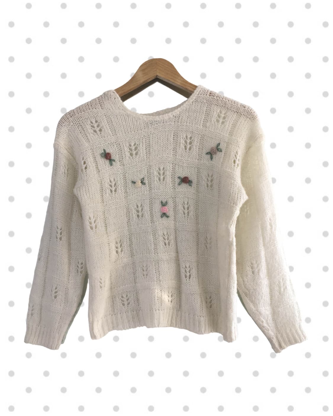 vintage floral patterned sweater ivory 상품이미지5