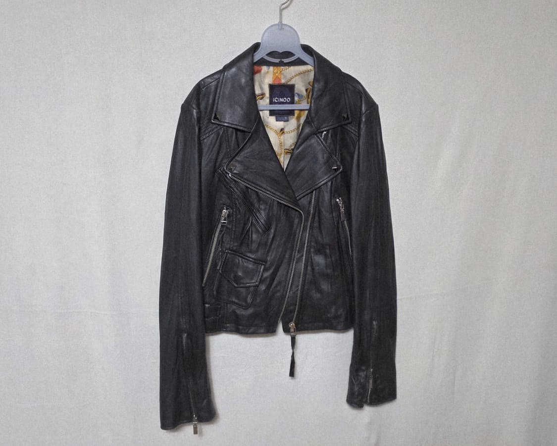 ICINOO 천연 양가죽 라이더 자켓 상품이미지4