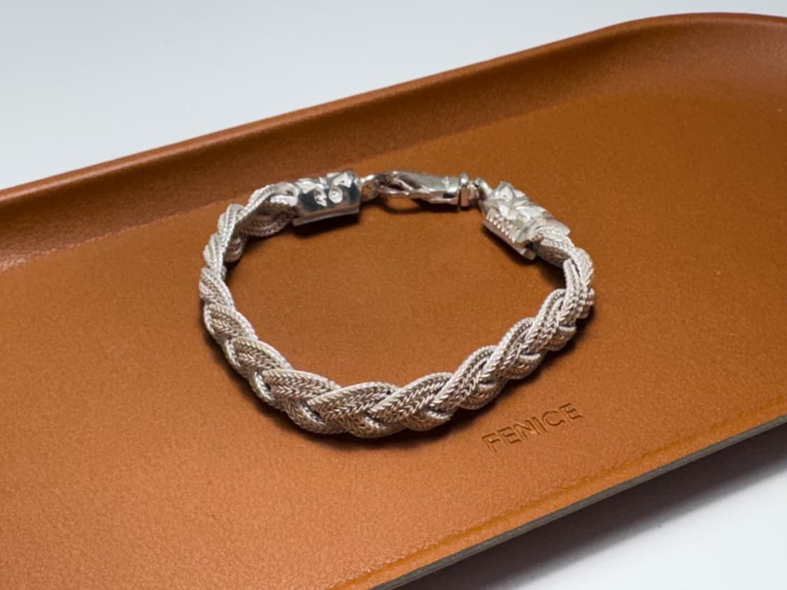 엠마누엘레 비꼬끼 아이스 플랫 브레디드 브레슬릿 은팔찌 상품이미지2