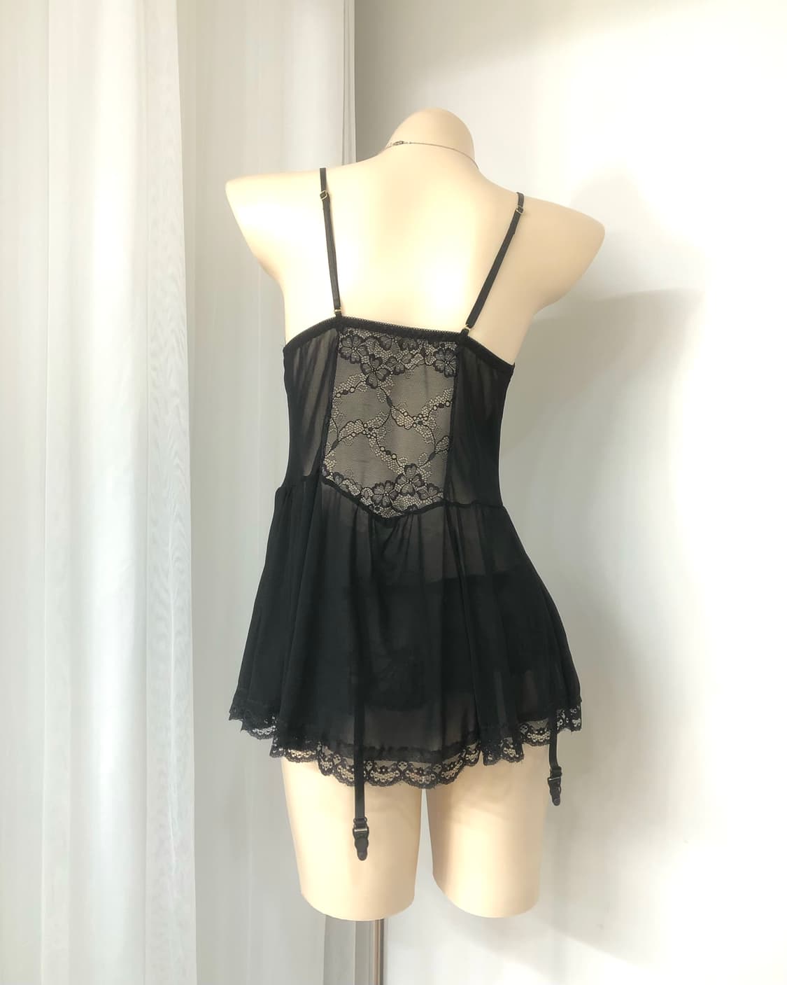 black gothic ribbon lace lingerie  상품이미지4