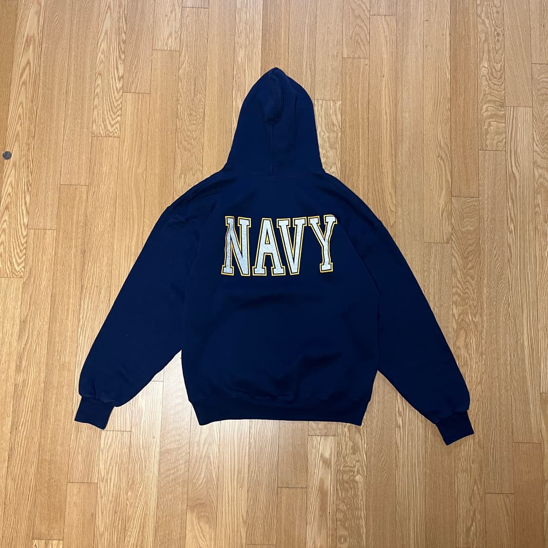 [L] 00s USA 빈티지 Navy 후드티 상품이미지2