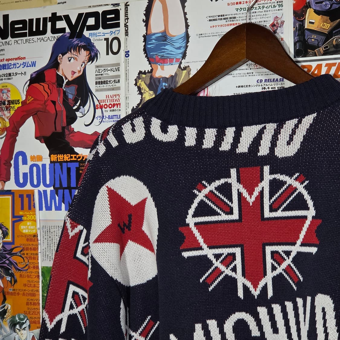 90'S 미치코 코시노 네이비 패턴 니트 상품이미지6