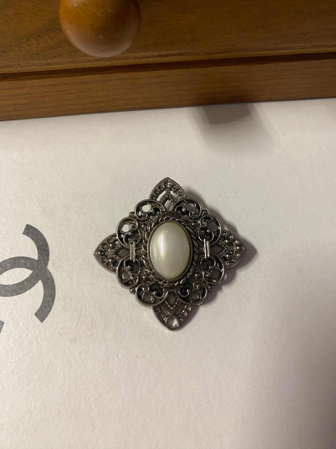 일본 수입 빈티지 오벌 스톤 브로치 상품이미지2