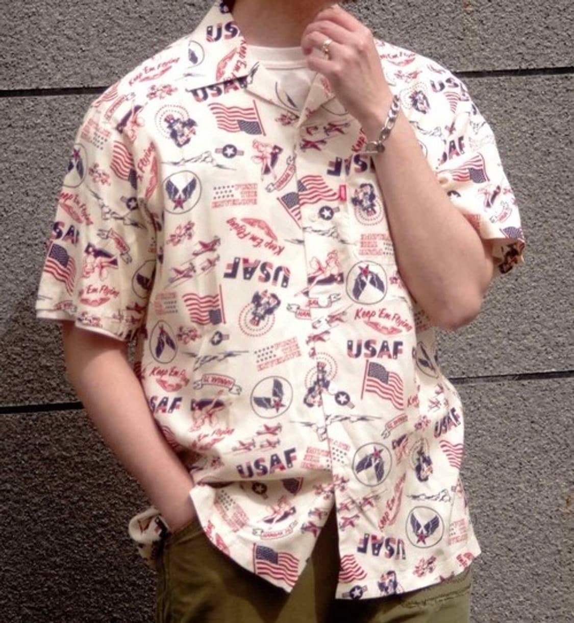 아비렉스 usaf 오픈카라 레이온 셔츠 알로하 상품이미지1