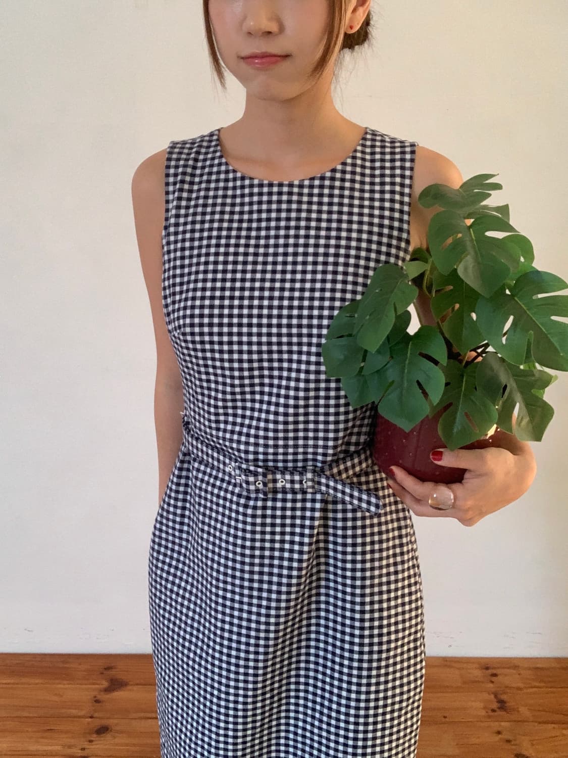 Check Belt Midi Dress 상품이미지2