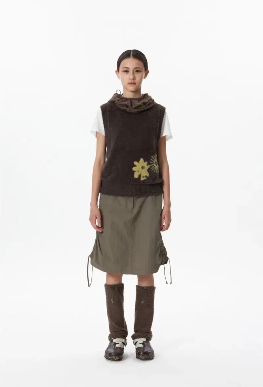 썬러브 샤기 니트 베스트 브라운  상품이미지1