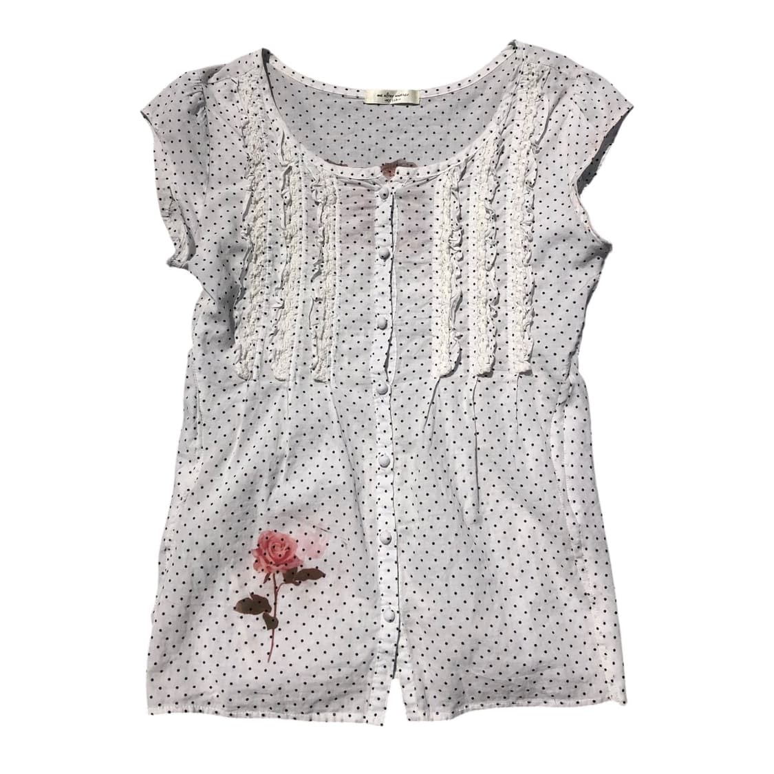 Rose dot ruffle top 상품이미지1
