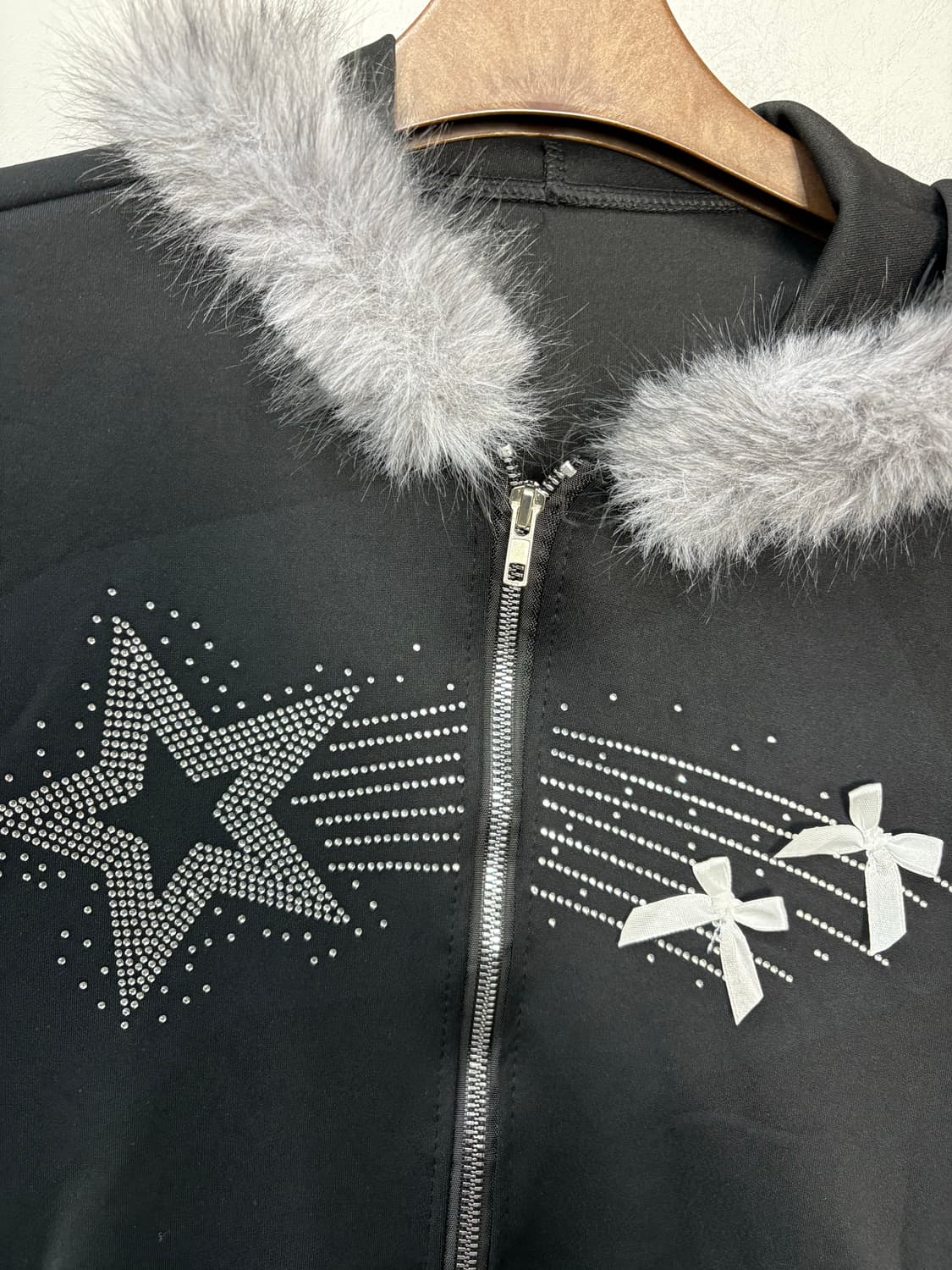 빈티지 y2k 스타큐빅 투웨이 퍼 후드집업 A3139 상품이미지3