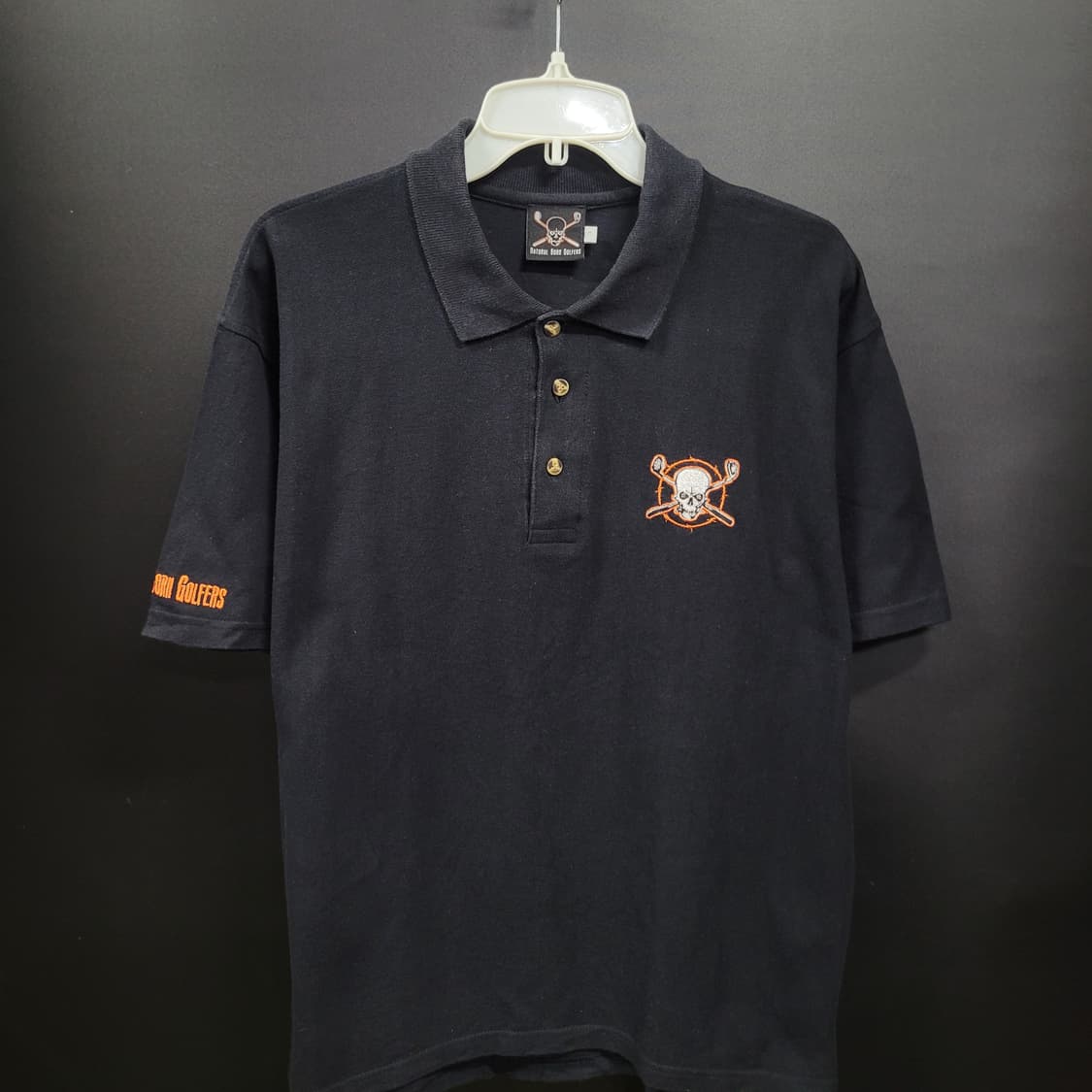 natural born golfers 빈티지 독일 스컬 자수로 골프 셔츠 상품이미지8