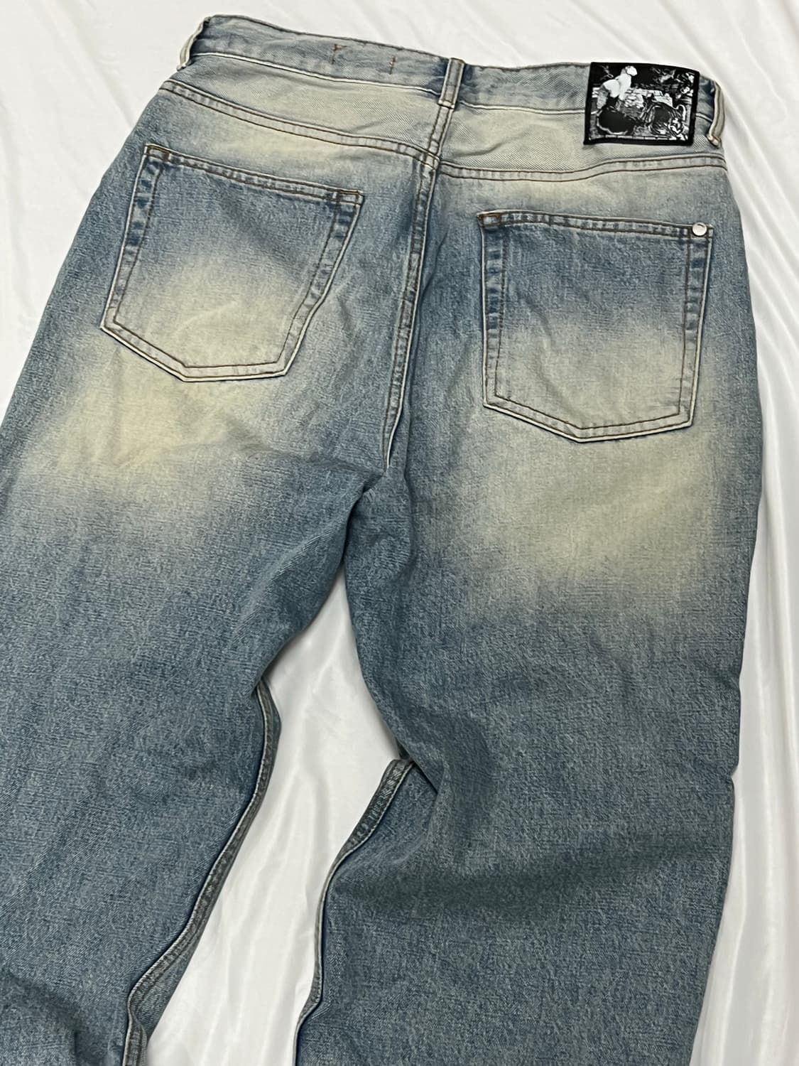 (30) MOD9 세미 와이드 연청 데님 팬츠 상품이미지4