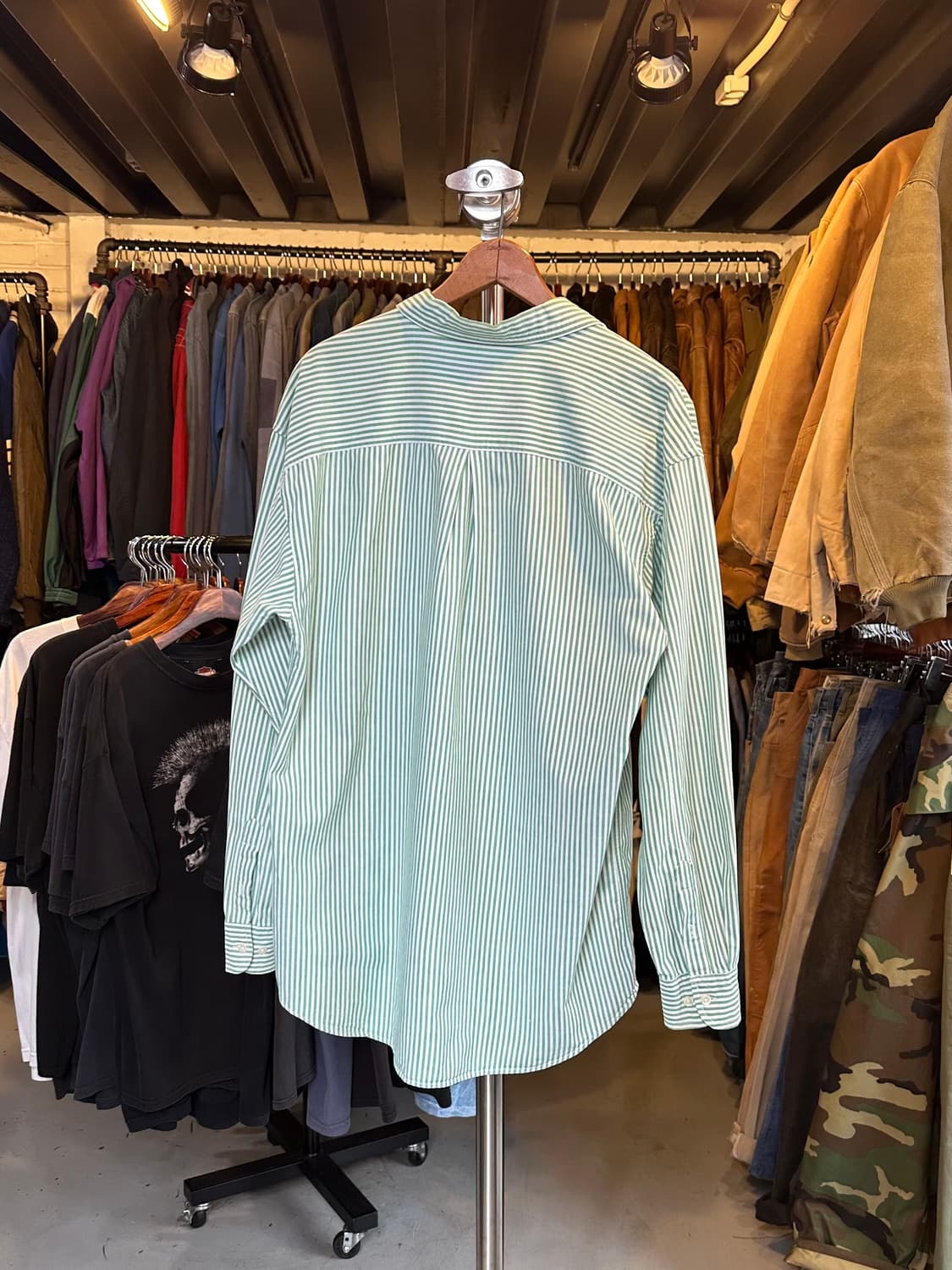 90s 워너브라더스 루니툰 자수 스트라이프 셔츠 1995 상품이미지2