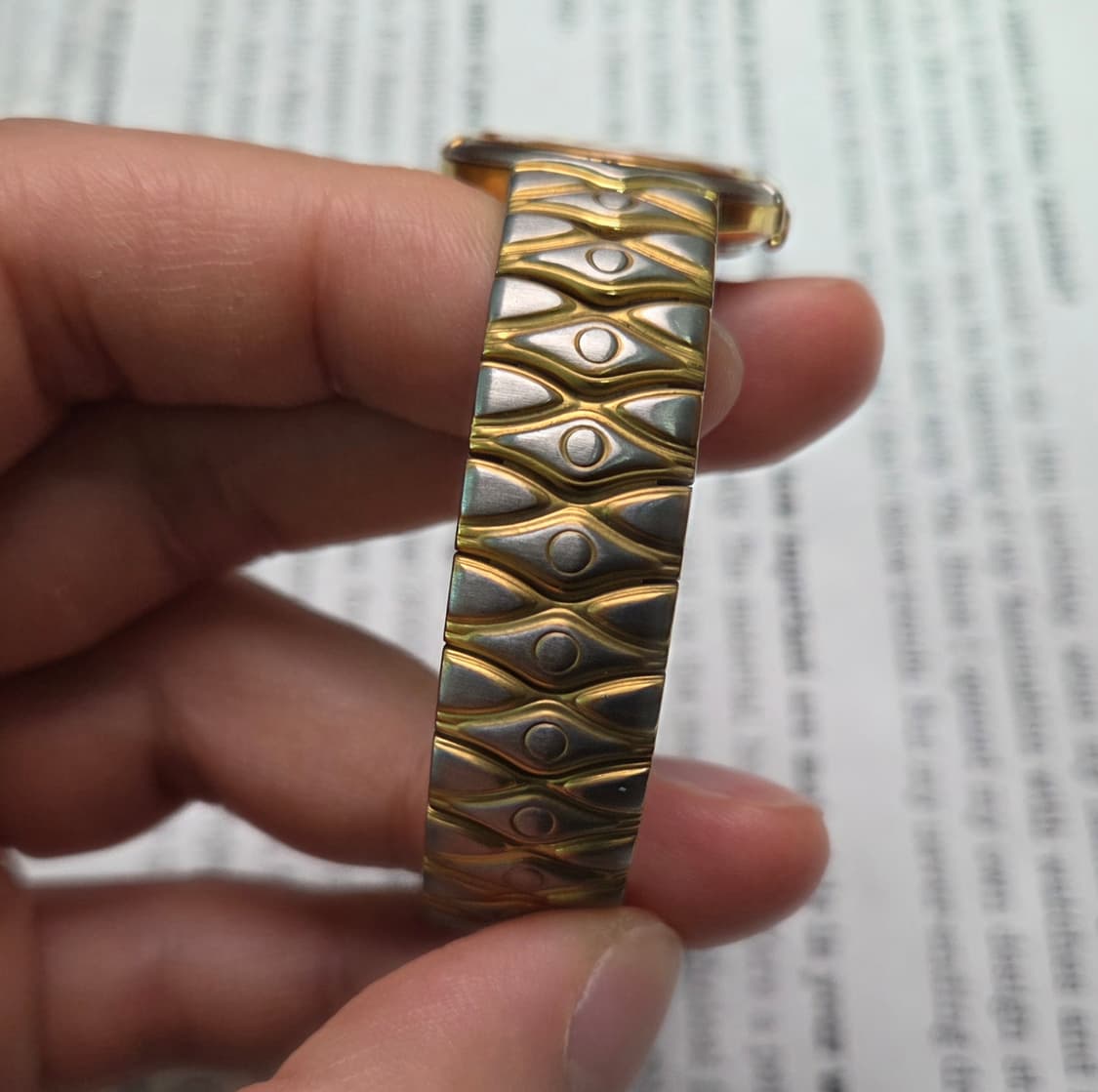 데드스탁] 빈티지 로만손 튤립 투톤 스파클 다이얼 칼침핸즈 쿼츠 여성용 상품이미지6