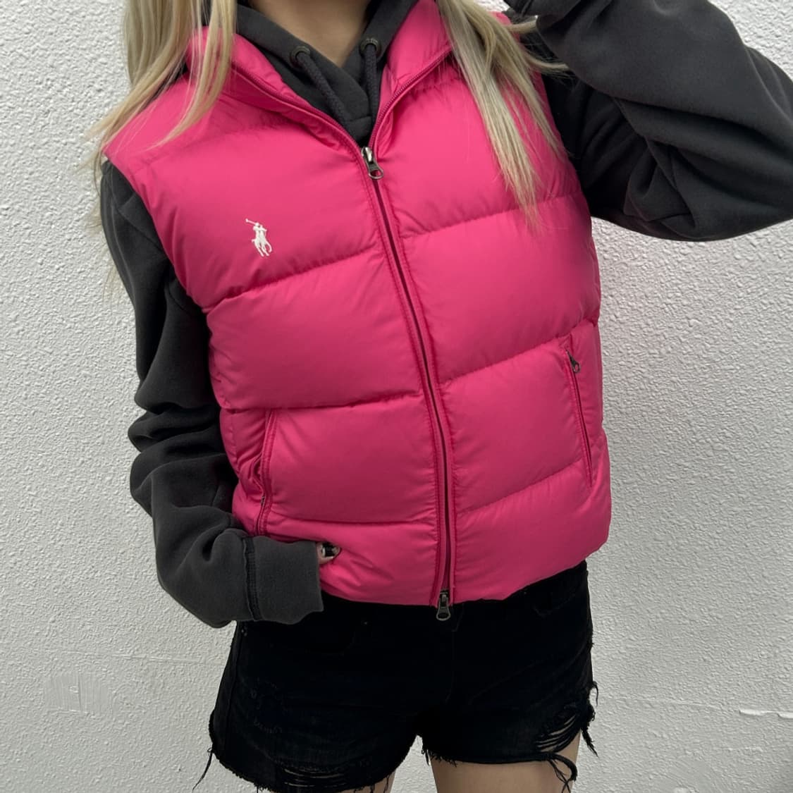 폴로 랄프로렌 화이트포니 핑크 패딩조끼 S 상품이미지1