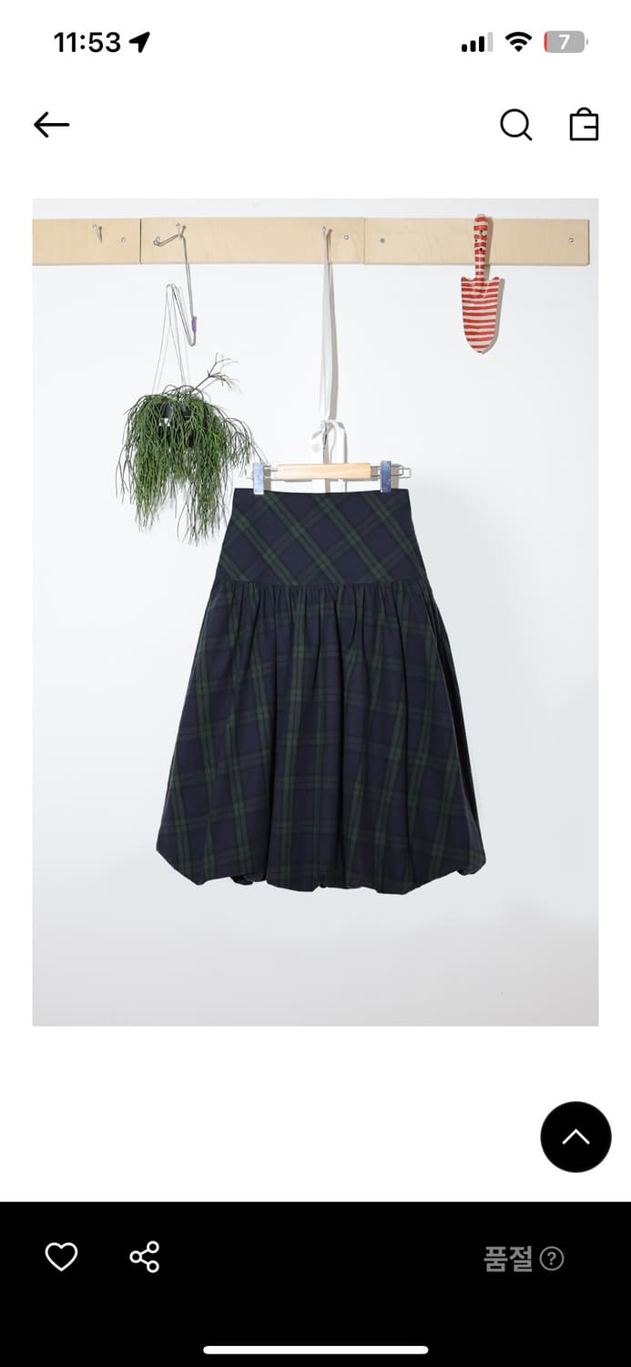 생긴스튜디오 BALLOON SHIRRING SKIRT - CHECK 상품이미지3