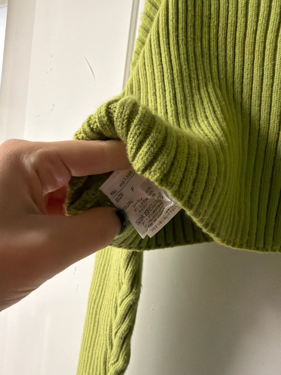 일본빈티지 올리브 크롭 터틀넥 니트 상품이미지8