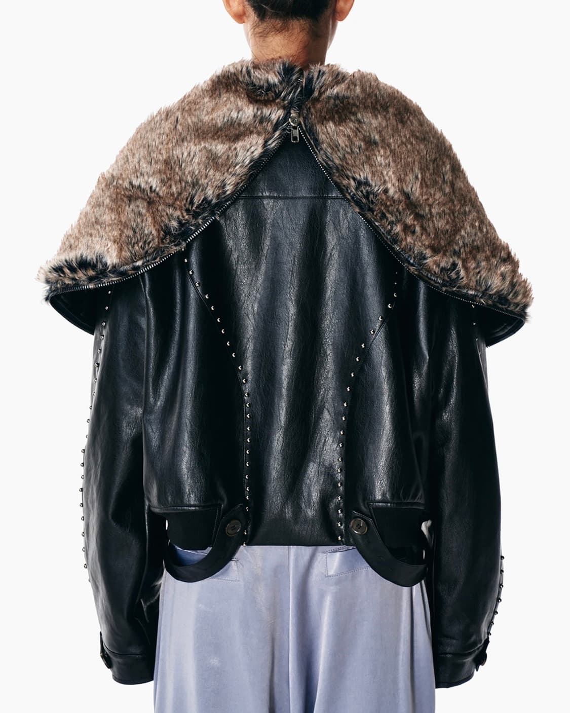 YEEL FOLD-OUT HOODIE SHAWL FUR JACKET 상품이미지3