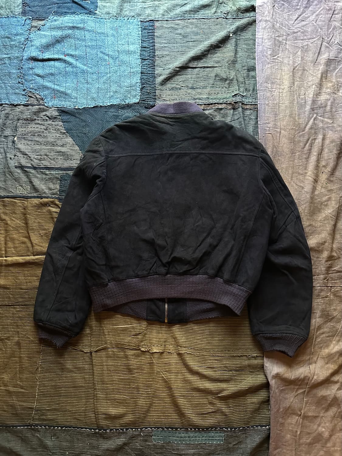 50s USA Deer Skin Suede Bomber Jacket 상품이미지6