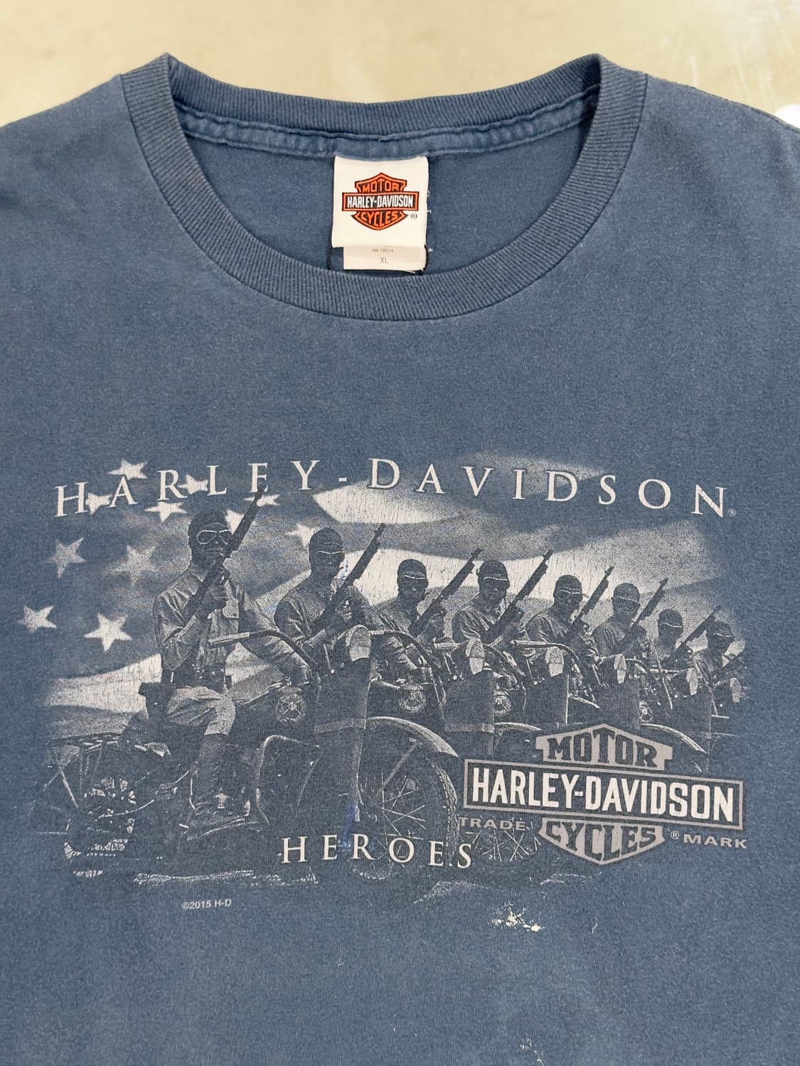 Harley-Davidson “HEROES” Blue T-shirt 상품이미지3