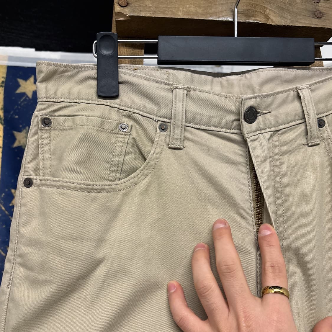 리바이스 502 화이트탭 5포켓 코튼트윌 팬츠 데님핏 베이지 N730 상품이미지5