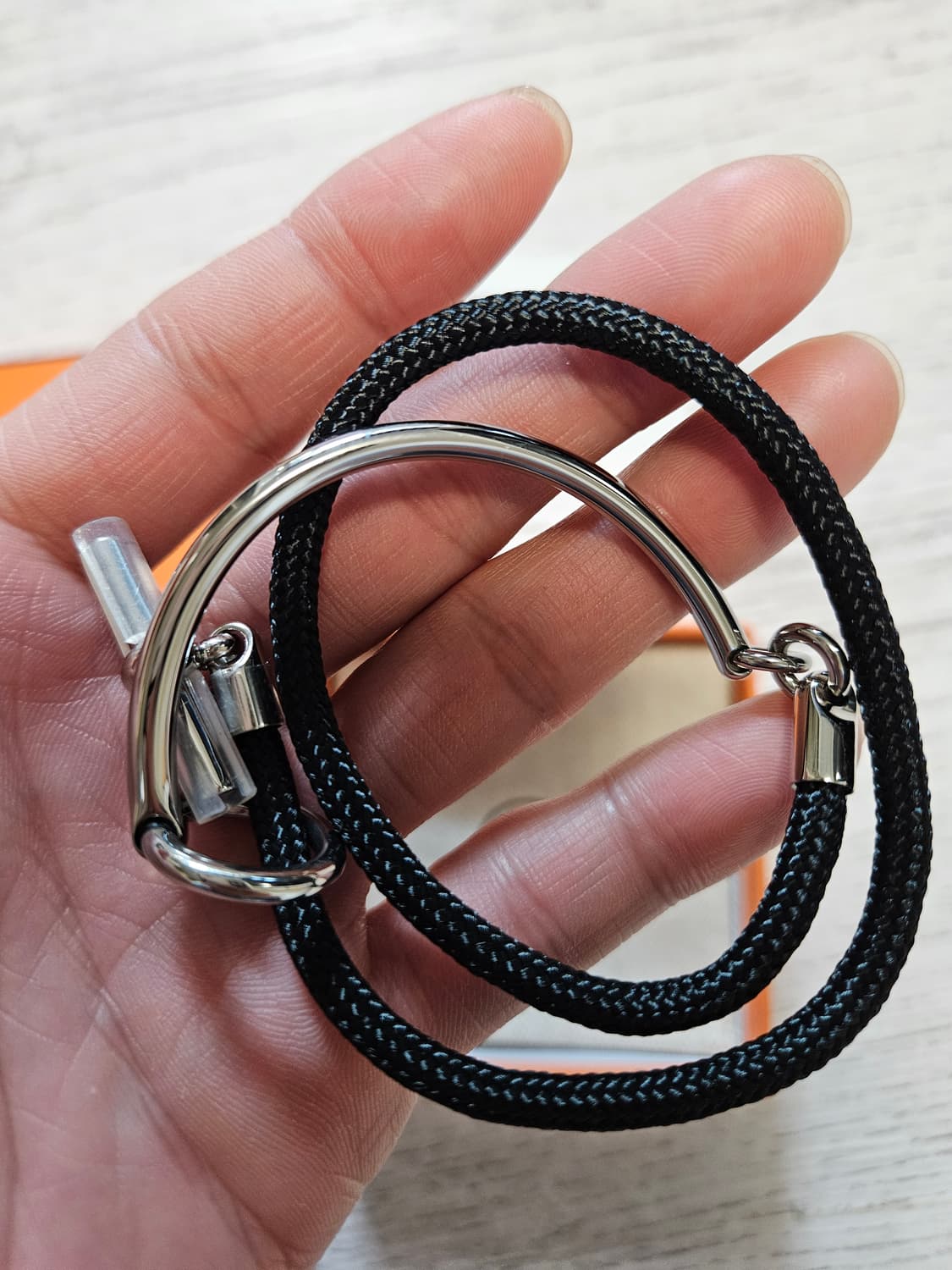 에르메스 글레난 H 링크 아르고 로프메탈 팔찌 블랙 T5 상품이미지2