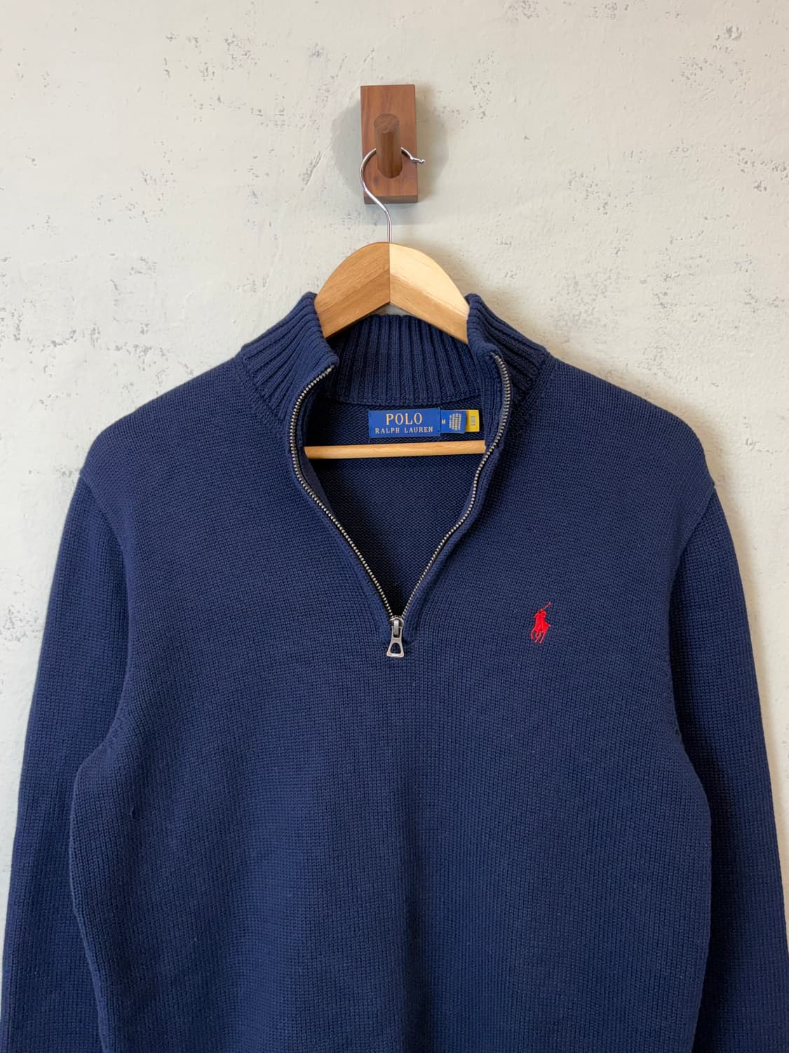 폴로랄프로렌 큐알라벨 네이비 니트 반집업 상품이미지5