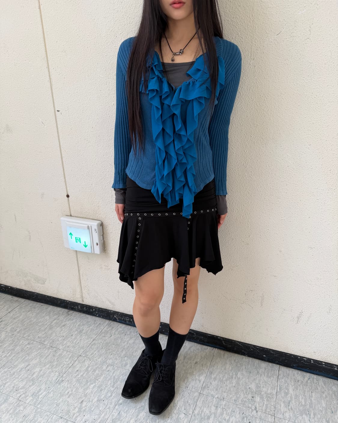 Japanese shirring eyelet flared skirt 상품이미지3