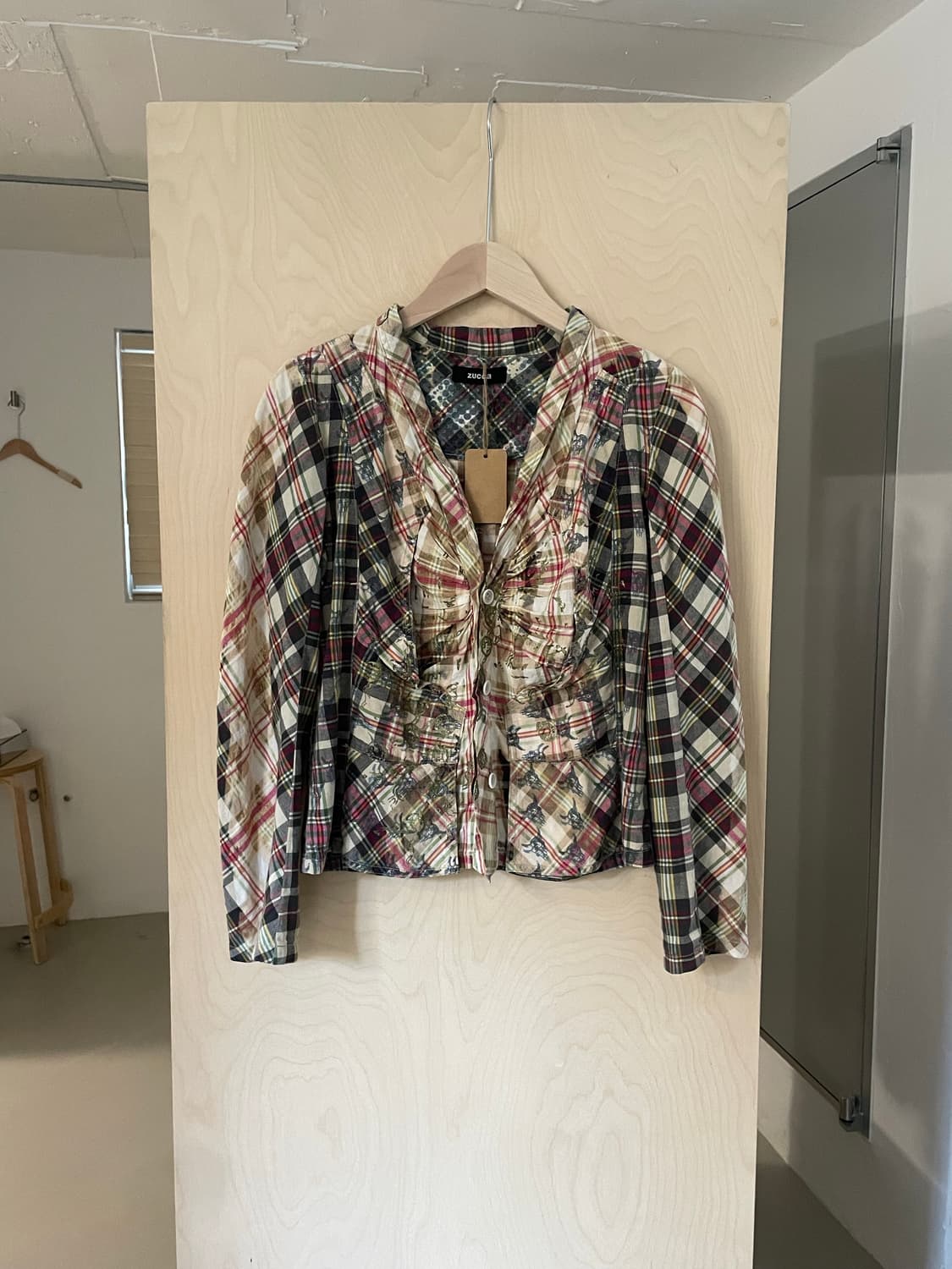 주카 zucca 체크 가디건 상품이미지1