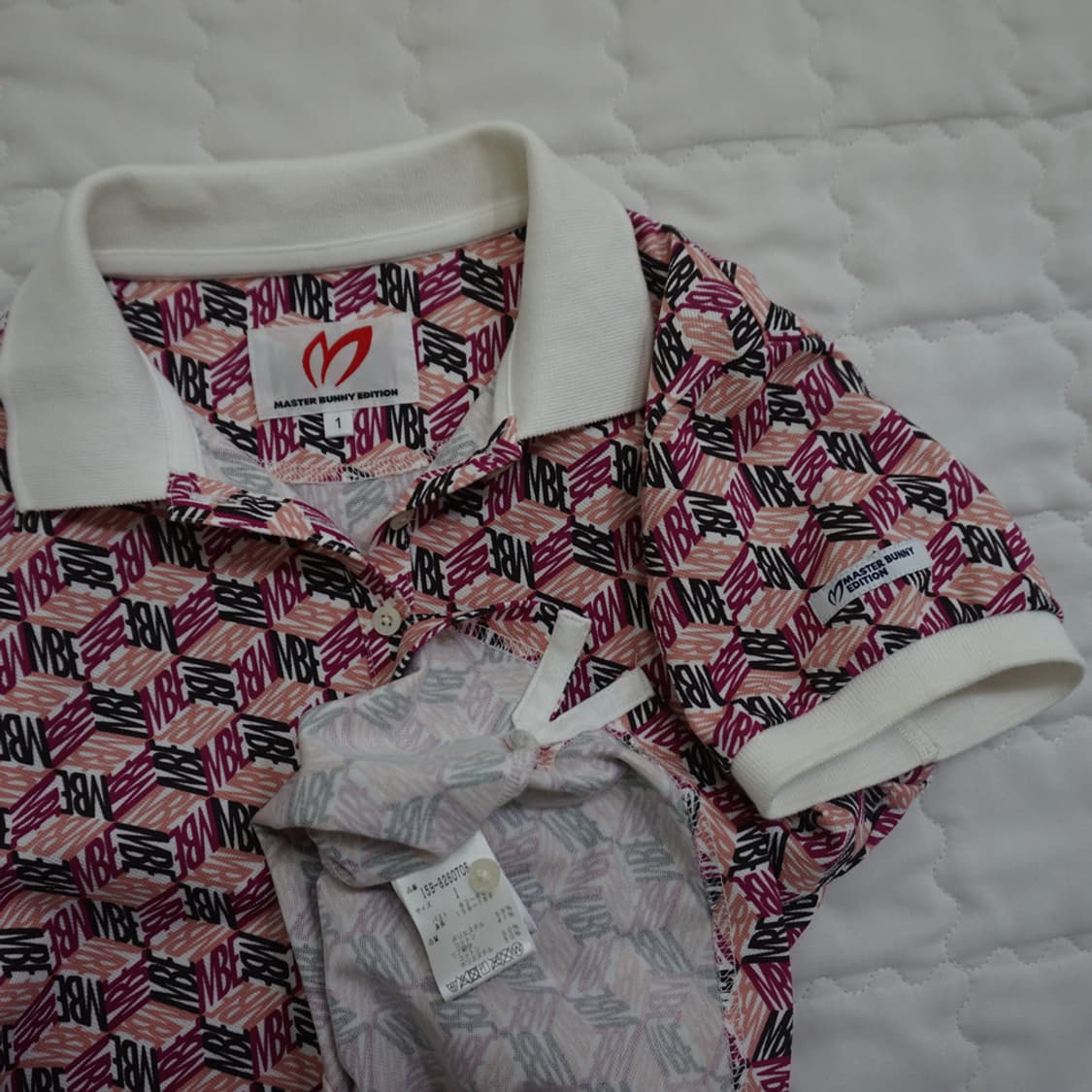 일본정품 마스터바니 골프 얇음 카라 반팔 티 여성 S 훌륭 사랑봉봉 상품이미지3