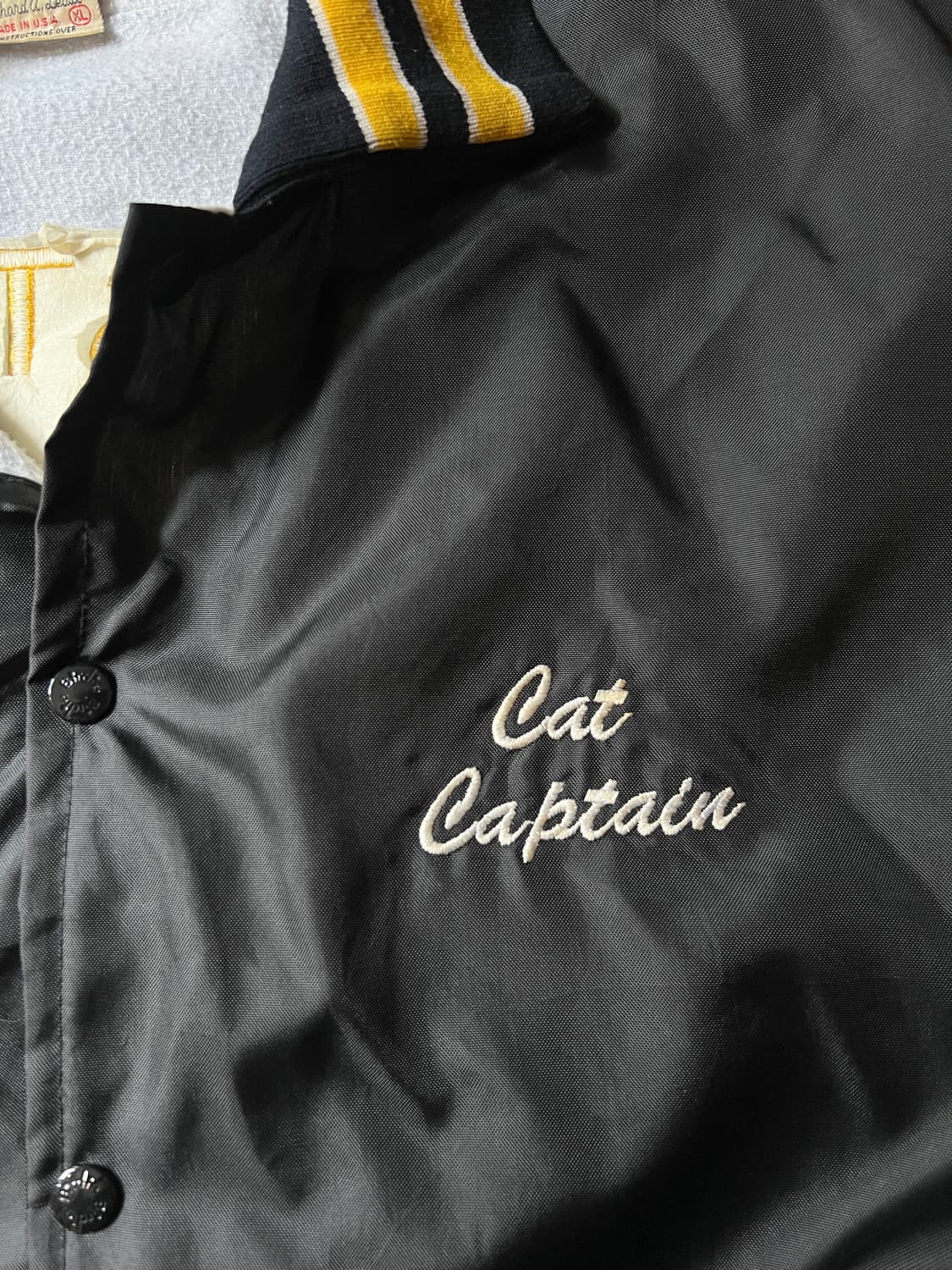 [XL]80's Made in USA POST 340 블랙 바시티 자켓 상품이미지4