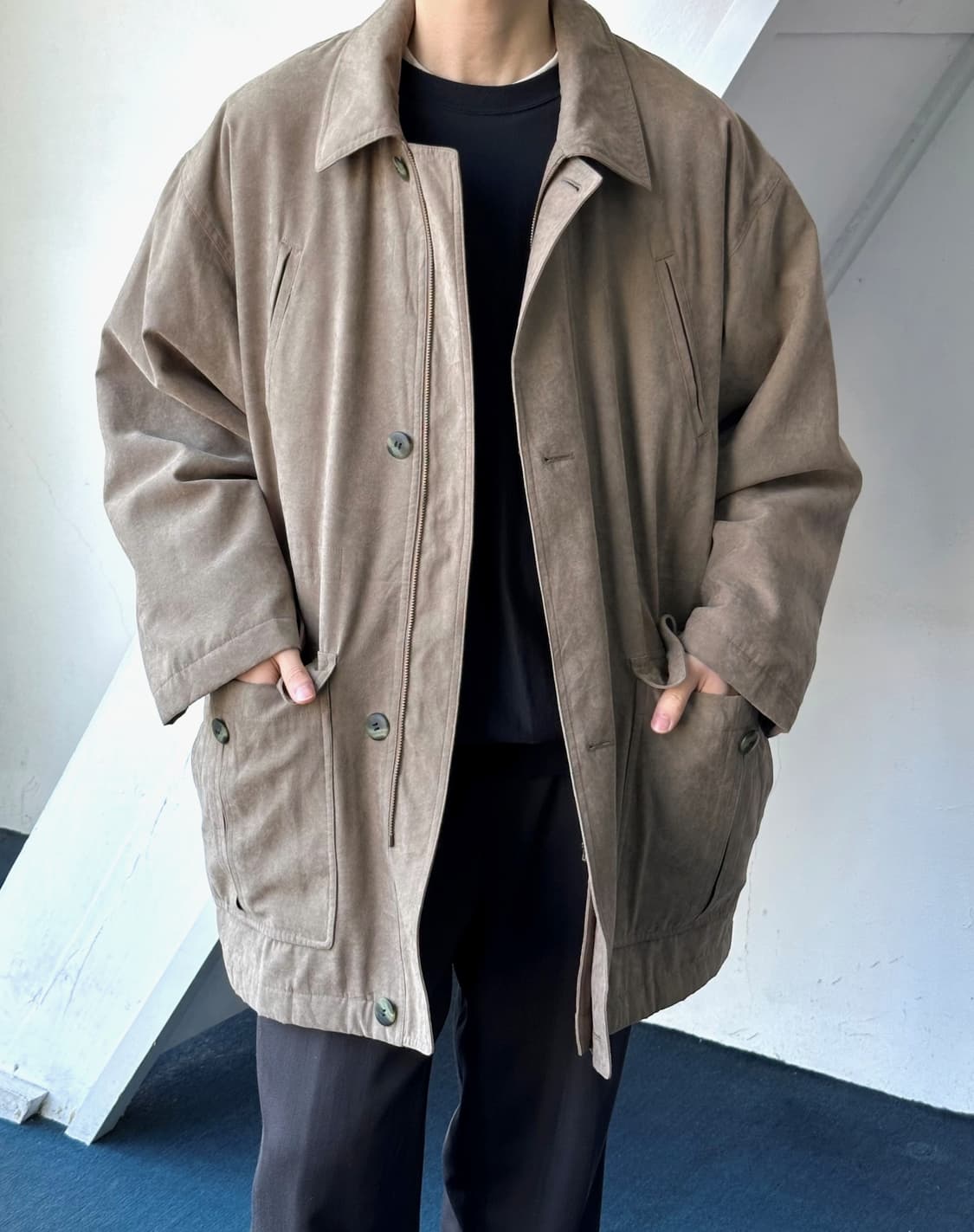 Fake suede high count padded mil mid coa 상품이미지3