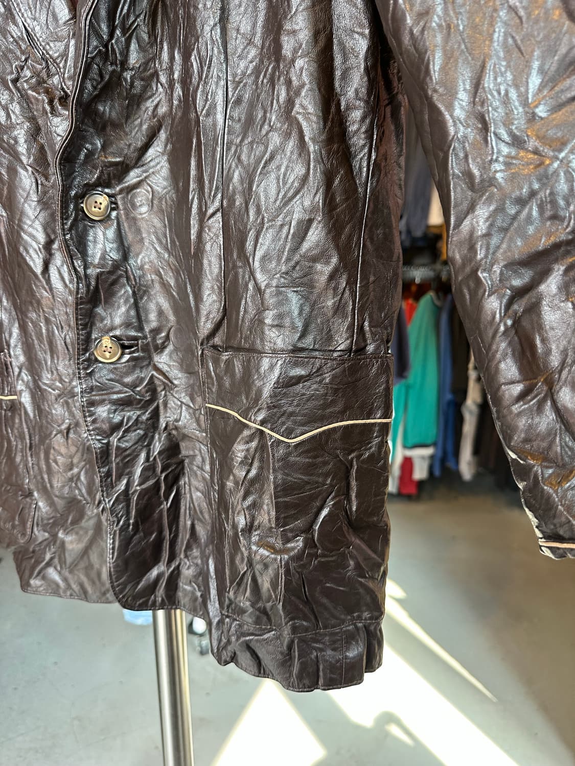 90s 리얼 레더 웨스턴 레더 블레이져 자켓 상품이미지5